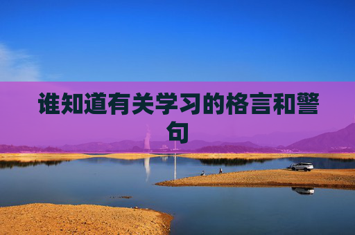 谁知道有关学习的格言和警句