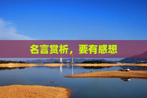 名言赏析，要有感想