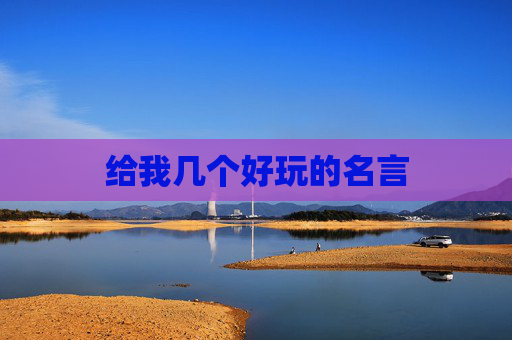 给我几个好玩的名言
