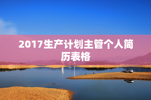 2017生产计划主管个人简历表格